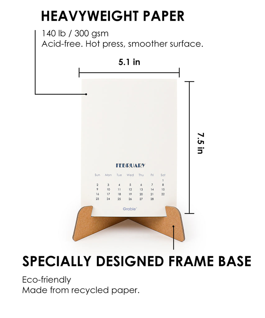 12Month Watercolor Calendar Set For 2025 Grabie®