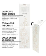 Bookmark with floral design featuring distinctive index and fold crease for stability in The Watercolor Beginner‘s Bundle