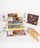 Watercolor Set of 100 With 11 Pcs Miniature Detail Paint Brushes