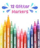 Iridescent Glitter Acrylic Paint Marker Set Of 12