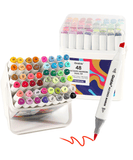 Dual-Tip Alcohol-Based Marker Set Of 48 With Coloring Book