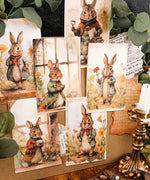Easter-Themed Grabie Scrapbook Club Box featuring vintage-style bunny illustrations with flowers and rustic decor accents