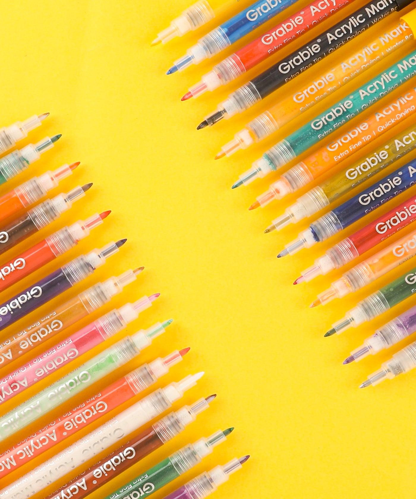 Grabie Acrylic Paint Pens, Acrylic Paint Markers, 28 Colors, 0.7 mm, Extra  Fine Tip Paint Markers