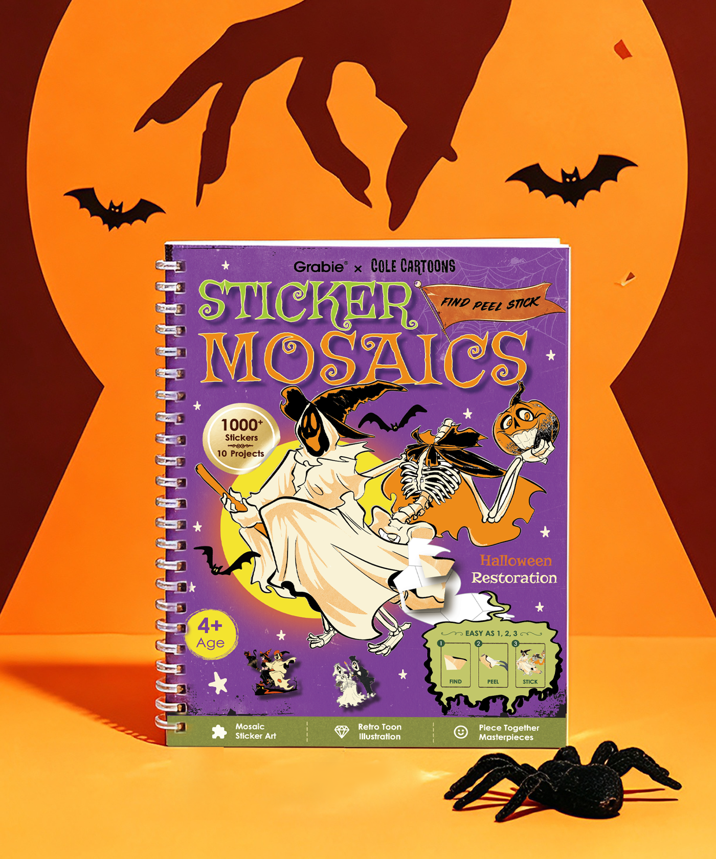 Grabie × Cole Cartoons Sticker Mosaics: Halloween Restoration Activity Book