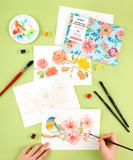 Grabie 15 Sheets 140LB Floral-Themed Watercolor Coloring Book