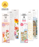 12 Sheets 140lb Watercolor Coloring Bookmarks - Townhouse Edition