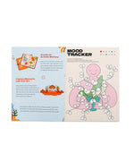 Inside spread of Be You And Love You 28-day Workbook showing mood tracker and artistic memory creation prompts