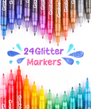 Iridescent Glitter Acrylic Paint Marker Set Of 24