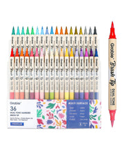 Dual Tone Brush Tip Acrylic Paint Marker Set of 36