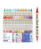 Dual Tone Brush Tip Acrylic Paint Marker Set of 36