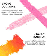 Pink and orange pastel strokes showing strong coverage and gradient transition for 18 Colors Premium Oil Pastel Set