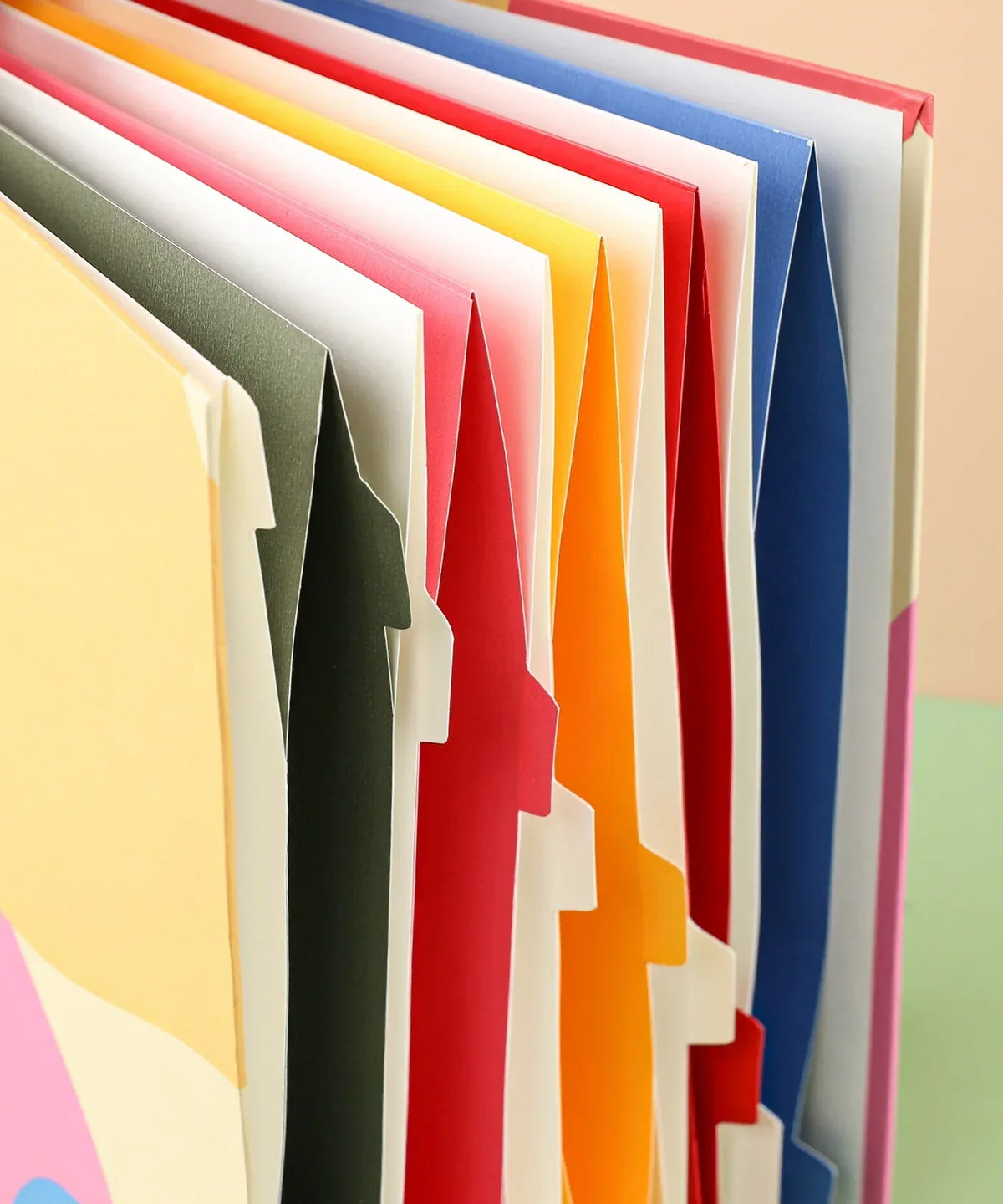 Grabie Sort It Out Accordion File Folder with colorful expandable sections for organizing documents and art supplies