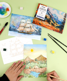 Landscape-Themed Watercolor Coloring Club Box