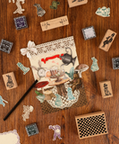 The Woodland Tea Party Vintage Engraving Wooden Stamps Set (16 Pieces)