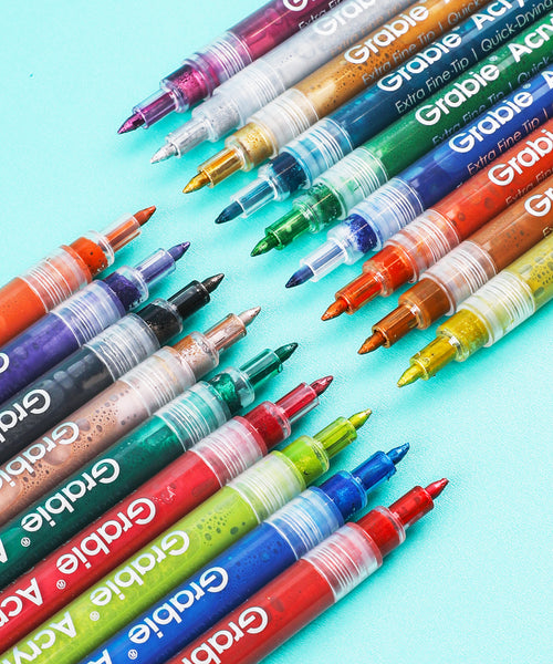 Metallic Acrylic Paint Marker Set Of 18 - Grabie®