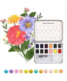 Watercolor Pocket Set Of 12 With Brush - Floral Colors