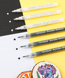 Black & White Extra Fine Tip Acrylic Paint Marker Set Of 6