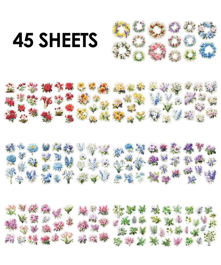 45 Sheets Grabie Exclusive Spring Garden Sticker Book Grabie®
