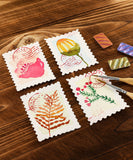 20 Sheets 140lb Watercolor Paper Stamps Set