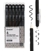 Medium Point Erasable Gel Pen Set with black ink, smooth writing, erasable rollerball pens ideal for scrapbook and art supplies.