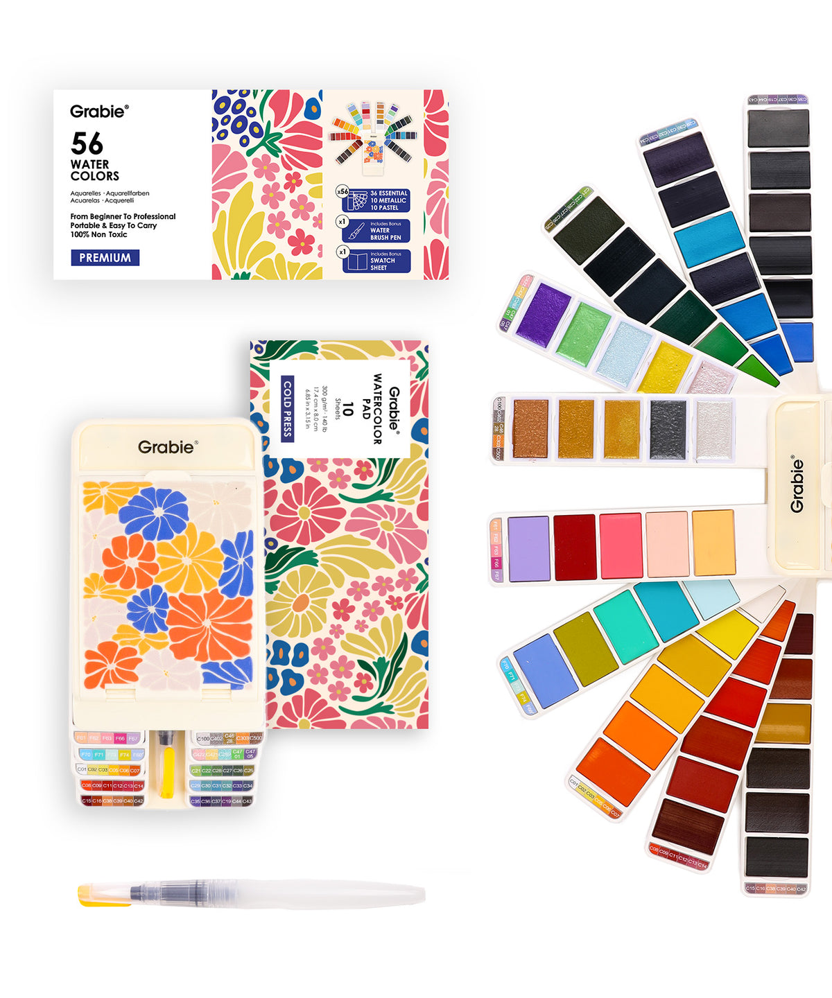 Foldable Watercolor Set Of 56
