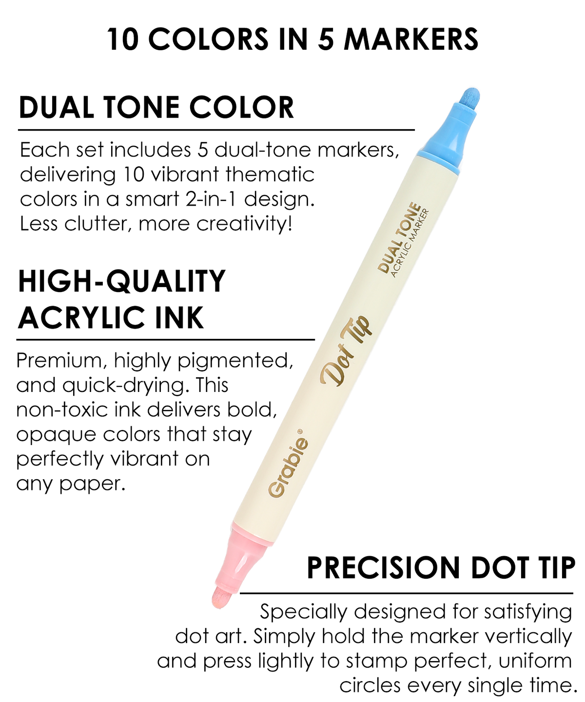 Dual Tone Dot Tip Acrylic Paint Marker Set