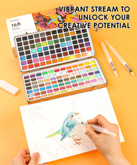 Watercolor Set Of 168 With Coloring Book