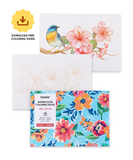 Grabie 15 Sheets 140LB Floral-Themed Watercolor Coloring Book