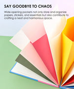 Grabie Sort It Out Accordion File Folder with colorful wide-opening pockets for organizing papers and craft supplies neatly