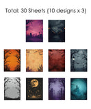 30 Sheets Grabie Exclusive Fright Night Paper Set