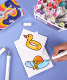 Dual-Tip Alcohol-Based Marker Set Of 48 With Coloring Book