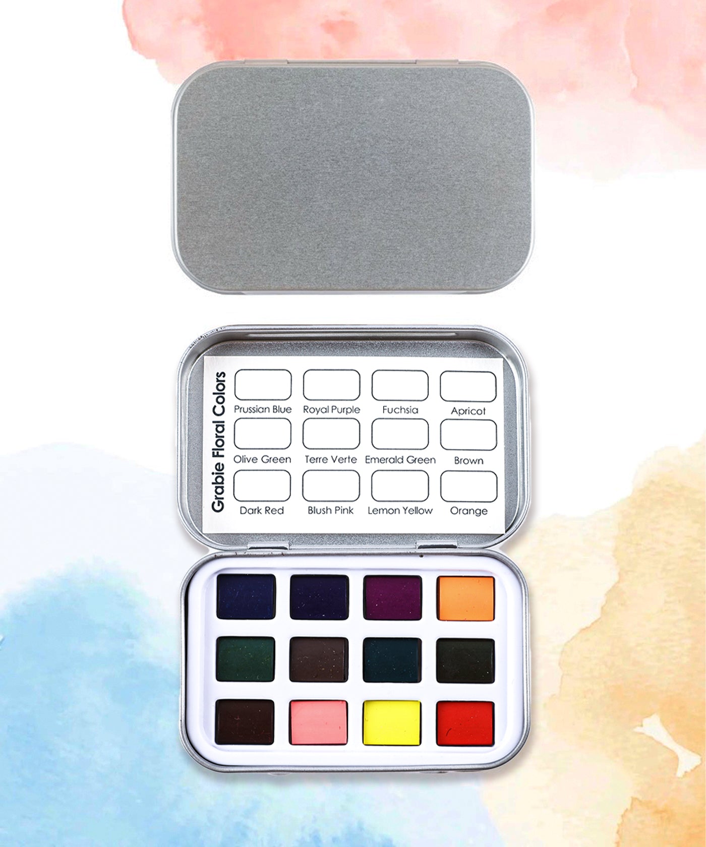 Swatching a watercolor palette sent to me for review by @grabieofficia, watercolor