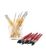 Watercolor Paint Brush Favorites Bundle showing wooden and red-handled brushes for watercolor art supplies.
