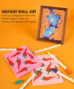 Trace & Color Drawing Kit with markers and colorful chili pepper and floral artwork for instant wall art decor.