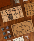 The Woodland Tea Party Vintage Engraving Wooden Stamps Set (16 Pieces)
