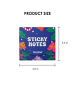 A Pocket Full Of Happiness Sticky Notes in a festive blue package with holly and gift illustrations