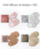 200 Pcs Time Prelude Circular Material Paper Set