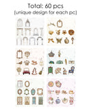 60 Pcs Baroque Tea Party Die Cut Shapes