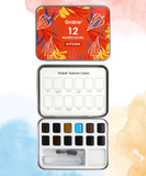 Watercolor Pocket Set Of 12 With Brush - Autumn Colors