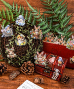 60 Pcs Grabie Exclusive The Magic Of Easter Sticker Set with woodland animals and floral designs on rustic background