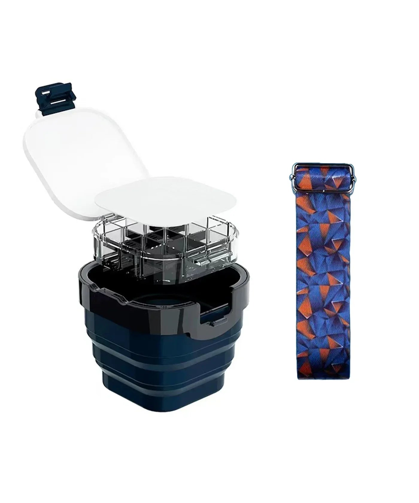 3-in-1 Paint Brush Cleaner Bucket with detachable grid and colorful adjustable strap for art supplies cleaning and drying