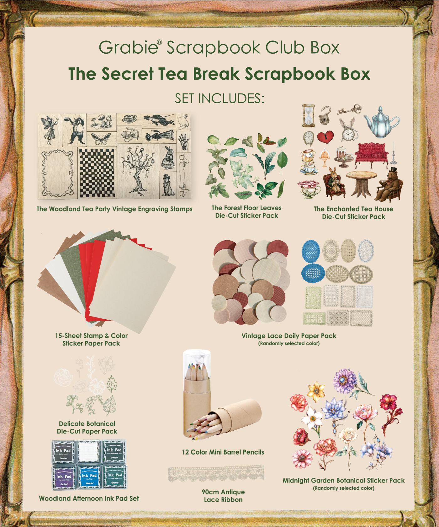 The Secret Tea Break-Themed Grabie Scrapbook Club Box