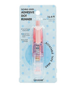 Double-Sided Adhesive Dot Runner with rotatable tape head and easy refill cartridge for scrapbooking and art supplies.