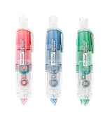 Set of three Double-Sided Adhesive Dot Runner in red, blue, and green with clear plastic casing for scrapbooking and art supplies.