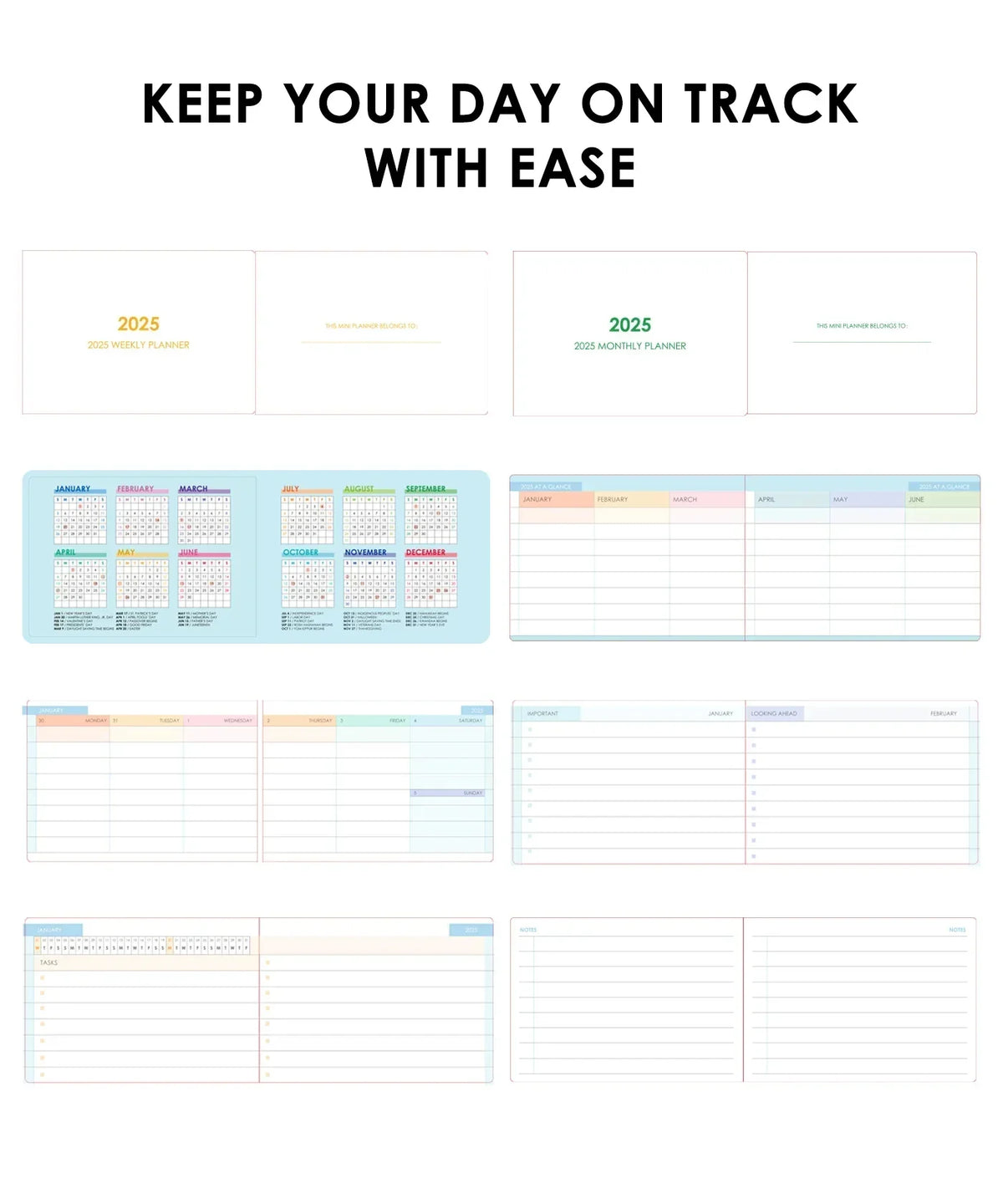 2-IN-1 2025 Monthly & Weekly Planner showing organized calendar and weekly planning pages for efficient scheduling