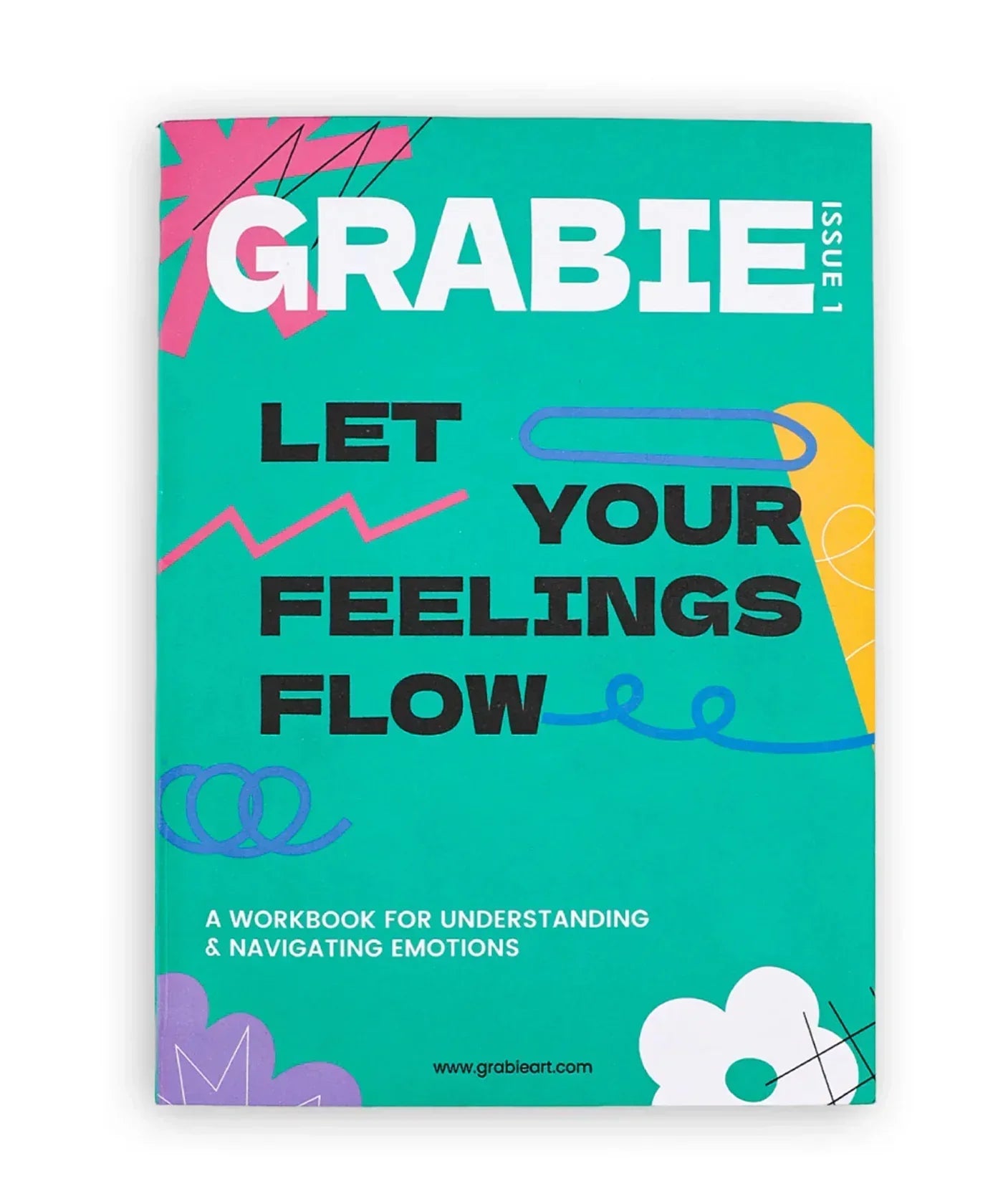 Let Your Feelings Flow 30-Day Workbook with bright abstract design for understanding and navigating emotions