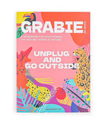 Colorful workbook cover featuring playful jungle animals and foliage titled Unplug And Go Outside 30-day Workbook