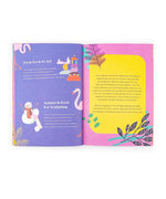 Open pages of the Unplug And Go Outside 30-day Workbook featuring colorful nature-themed illustrations and creative prompts.