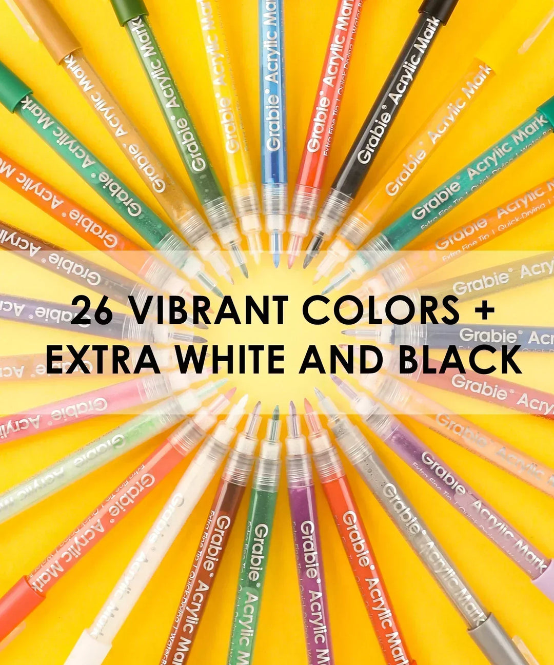 Set of vibrant acrylic paint markers arranged in a circle showcasing Extra Fine Tip Acrylic Paint Marker Set of 28