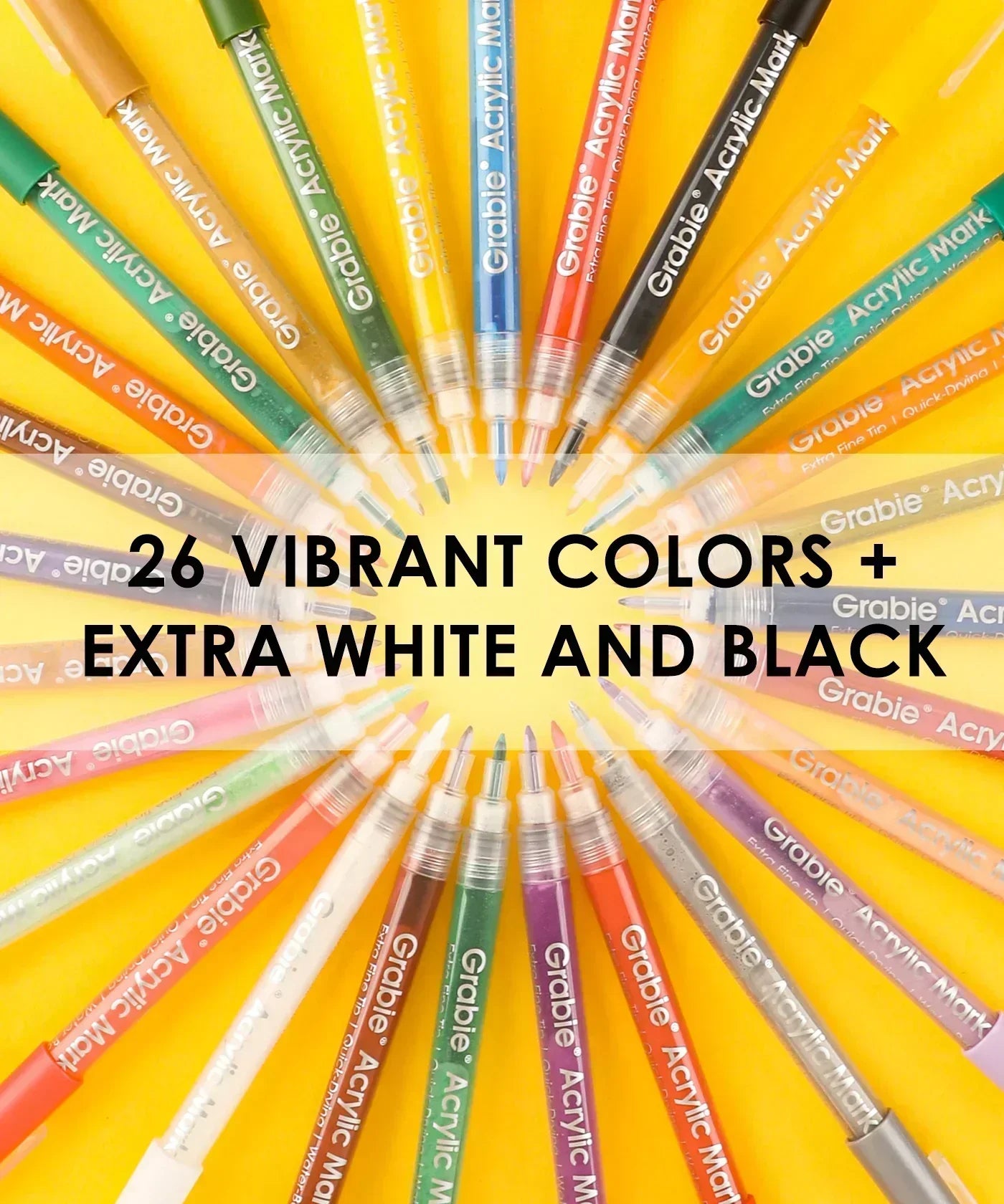 Set of vibrant acrylic paint markers arranged in a circle showcasing Extra Fine Tip Acrylic Paint Marker Set of 28